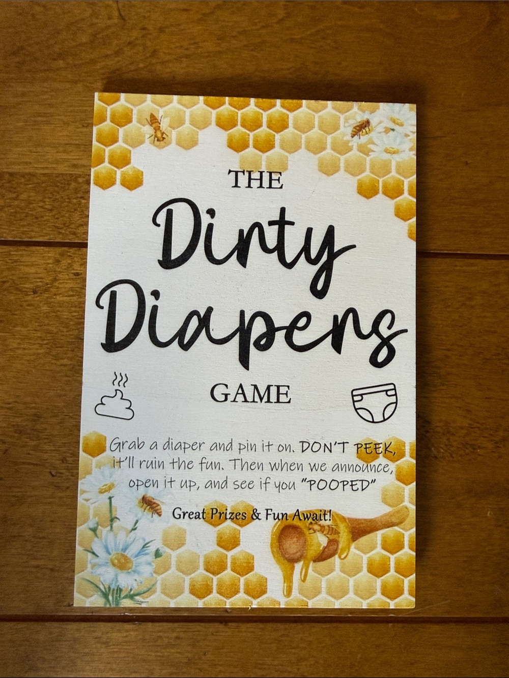 Dirty Diapers Game - Yellow Honeycomb Design